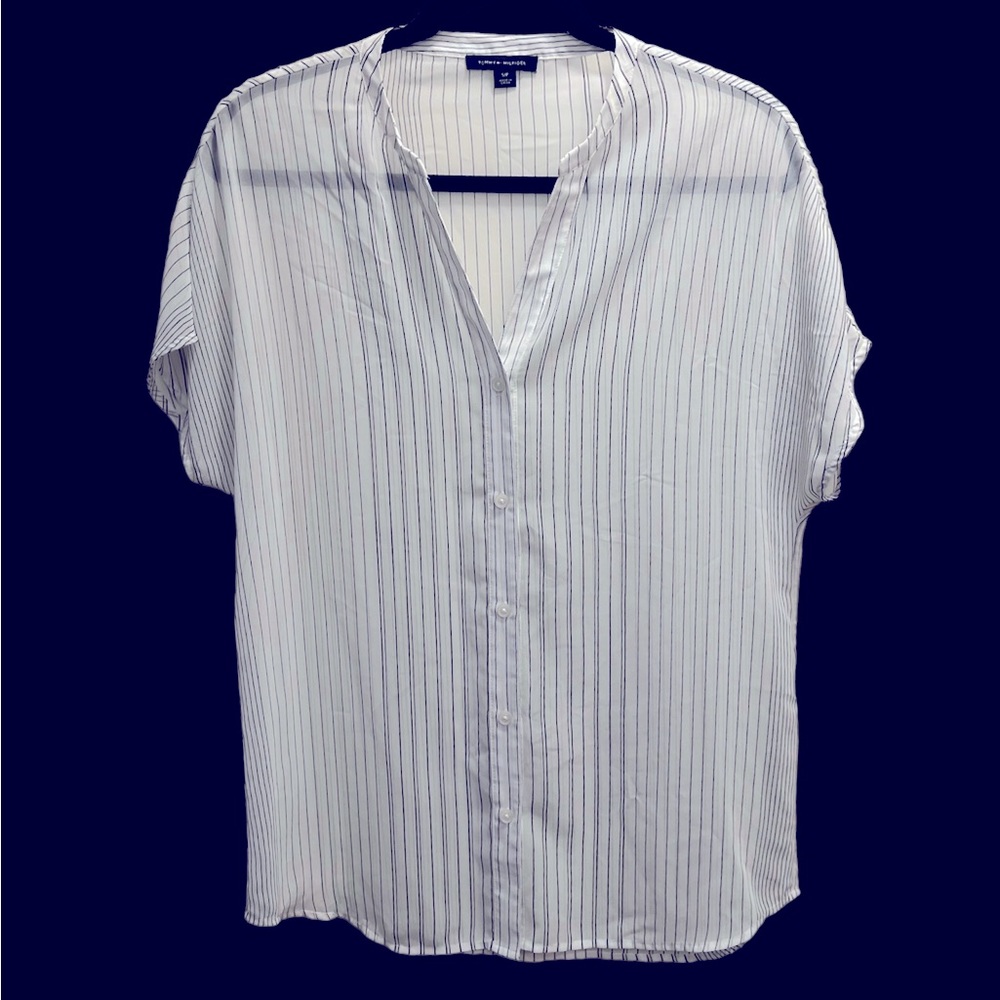 Tommy Hilfiger Women's Short Sleeve Pin Striped Tunic, Size Small